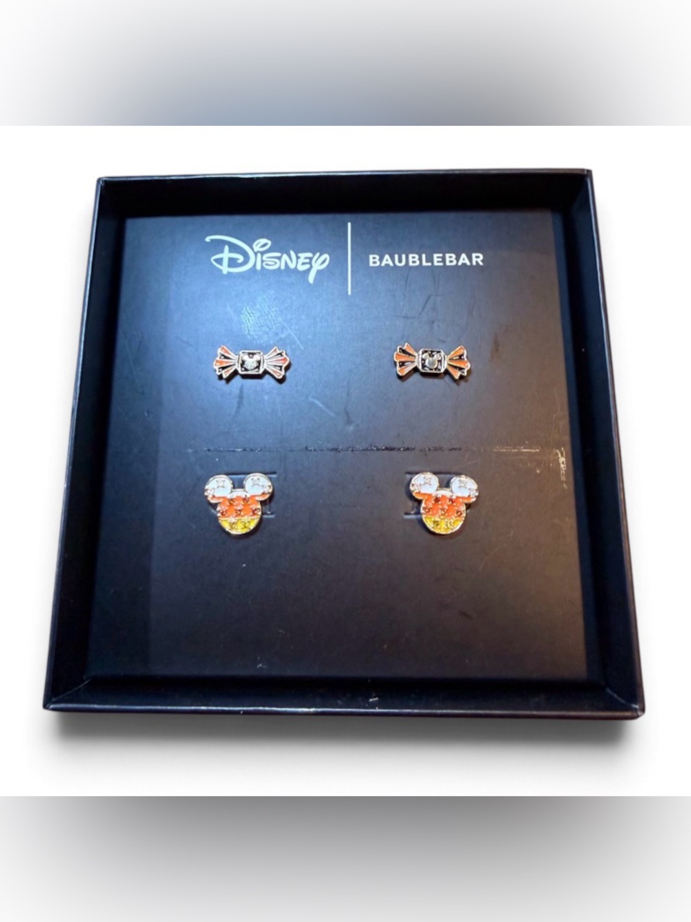 Disney x BaubleBar Mickey Candy Corn Halloween Stud Earrings Set 2 Pairs